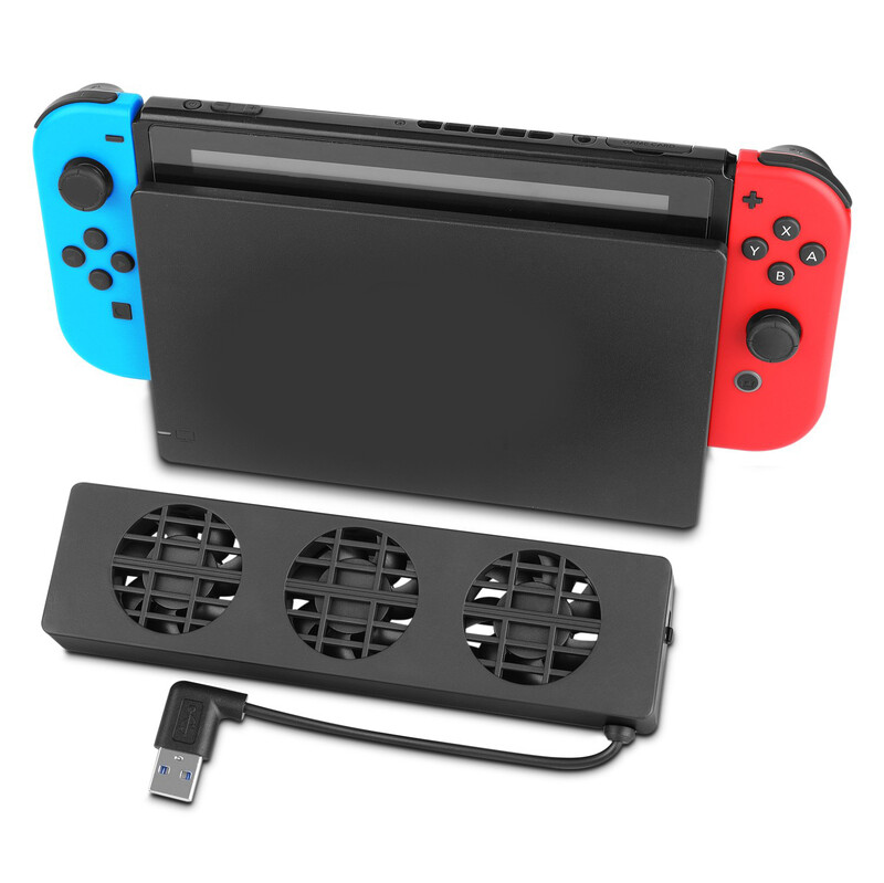 Ventilator de răcire pentru Nintendo Switch NS Stand original pentru consola de jocuri Dock Cooler cu ventilator de răcire USB cu 3 ventilatoare pentru Nintendo Switch