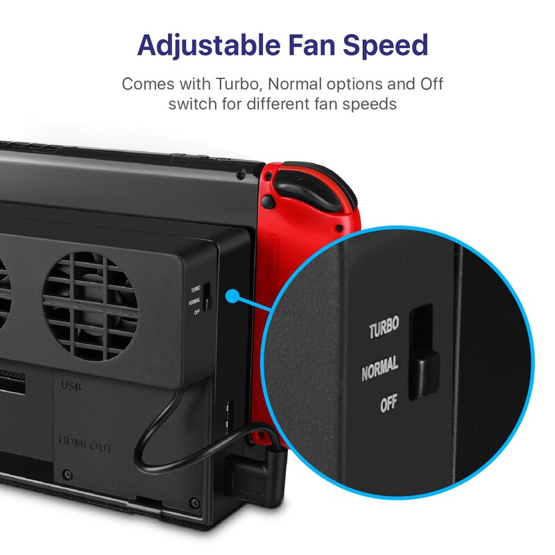 Ventilator de răcire pentru Nintendo Switch NS Stand original pentru consola de jocuri Dock Cooler cu ventilator de răcire USB cu 3 ventilatoare pentru Nintendo Switch