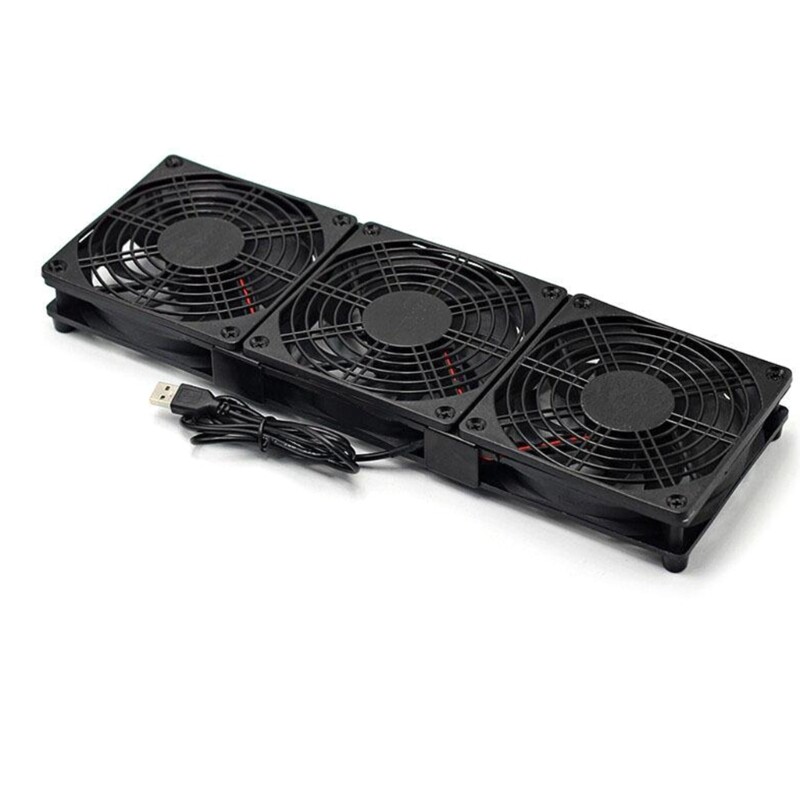 Tõhus 120 mm USB-ventilaator koos alusega ruuterite, võrguserveriprojektide ja sülearvuti jahutamiseks