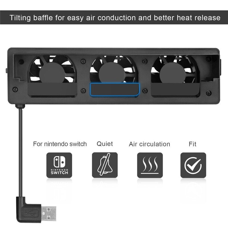 Stanica za kontrolu temperature podesive brzine, 3 ventilatora, konzolni hladnjak za montažu na stanicu s ispušnom ventilacijom za Nintendo Switch