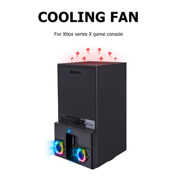 Για κονσόλα Xbox Series X Cooling Fan Dock Station Λεπτή κατακόρυφη βάση Πλευρά καλοριφέρ κεντρικού υπολογιστή Usb Game Cooler για κονσόλα παιχνιδιών Xbox