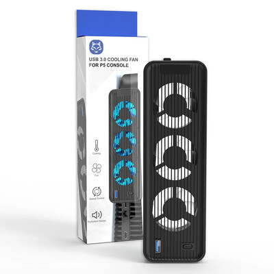 Pentru consola PS5 Ventilator de răcire gazdă extern cu sistem de răcire cu lumină LED Ventilator de răcire silențios pentru Playstation 5 Disc&Digital Edition