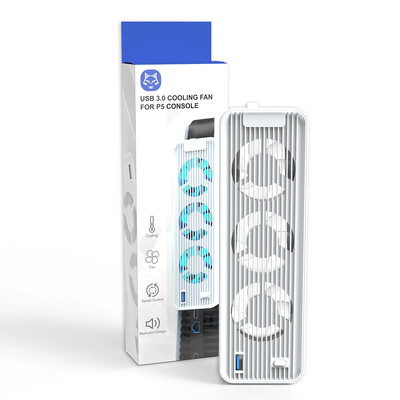 Pentru consola PS5 Ventilator de răcire gazdă extern cu sistem de răcire cu lumină LED Ventilator de răcire silențios pentru Playstation 5 Disc&Digital Edition