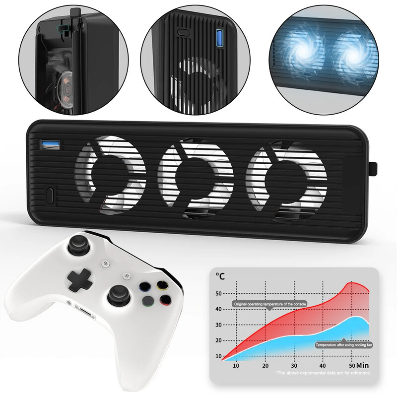 Pentru consola PS5 Ventilator de răcire gazdă extern cu sistem de răcire cu lumină LED Ventilator de răcire silențios pentru Playstation 5 Disc&Digital Edition