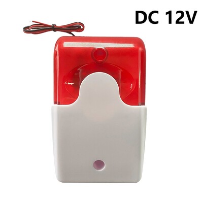 Juhtmega strobe-sireen Vastupidav 12V/24V/220V helialarm, vilkuv tulega vilkuv sireen GSM-i juhtmevaba koduvalvealarmi jaoks