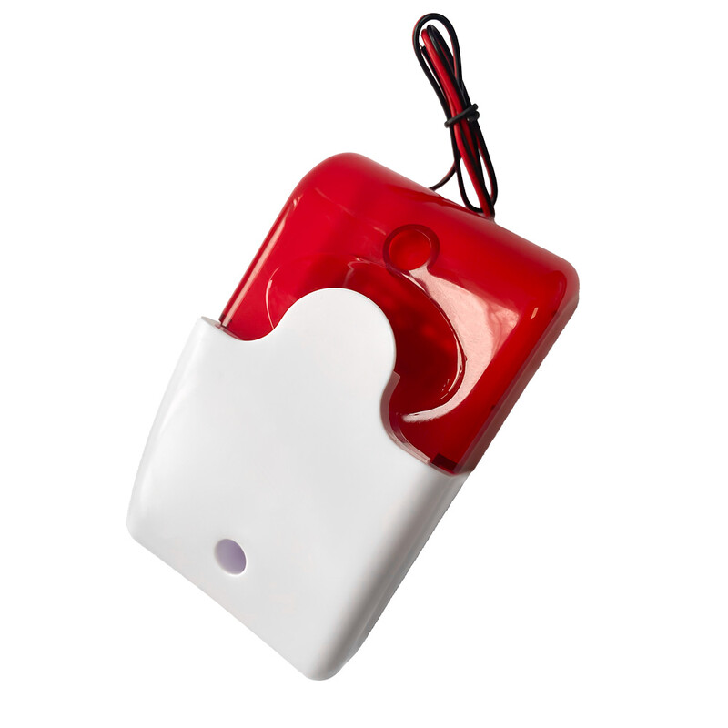 Juhtmega strobe-sireen Vastupidav 12V/24V/220V helialarm, vilkuv tulega vilkuv sireen GSM-i juhtmevaba koduvalvealarmi jaoks