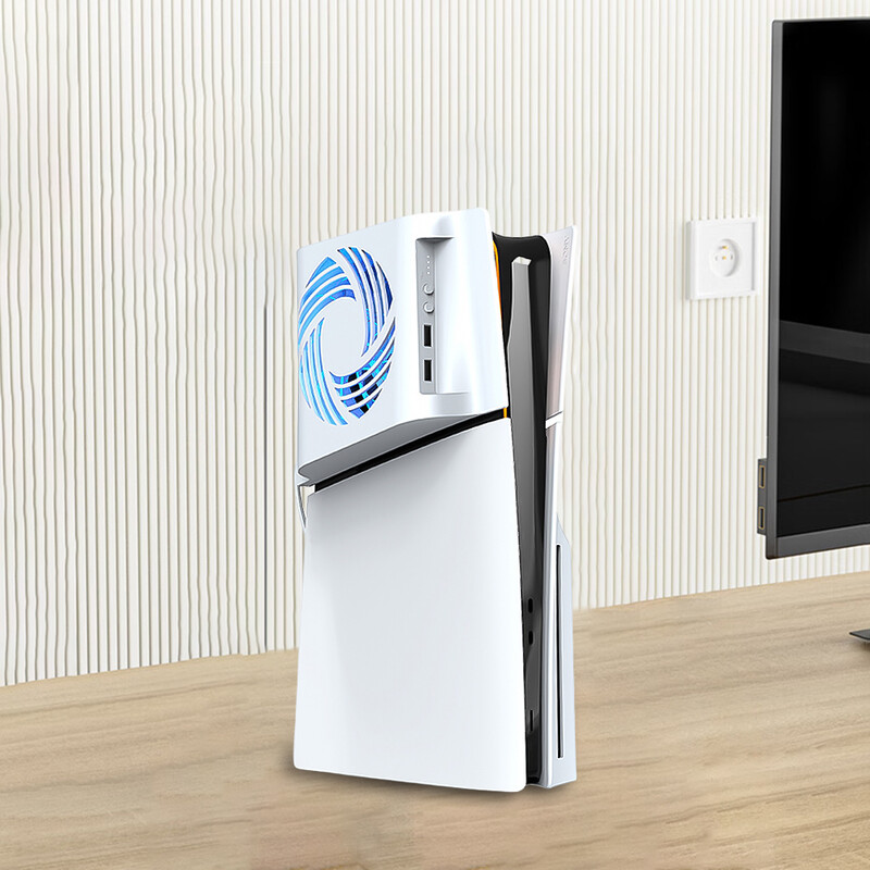 Ventilator za hlađenje s RGB svjetlom Ventilator za hlađenje s bočne strane Vanjski ventilator za hlađenje za PS5 Slim Dodaci za PlayStation 5 Slim konzolu
