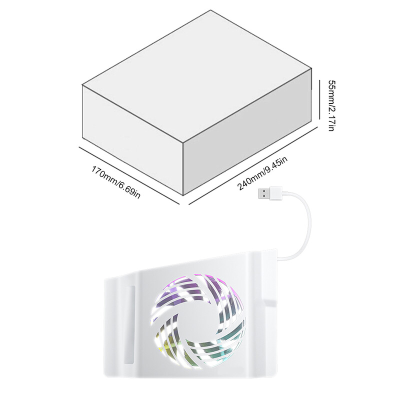 Ventilator za hlađenje s RGB svjetlom Ventilator za hlađenje s bočne strane Vanjski ventilator za hlađenje za PS5 Slim Dodaci za PlayStation 5 Slim konzolu