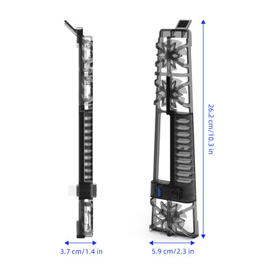 Foršs spēļu klusais ventilators P5175, kas paredzēts PS5 Slim ar daudzkrāsu RGB krāsainas gaismas režīmu un 3 lampas ar turbokompresoru