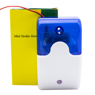 Mini strobo sirēnas indikatora gaisma skaņas trauksmes lampiņa mirgojoša gaisma skaņas brīdinājuma vads sarkans zils 12V 24V 110DB