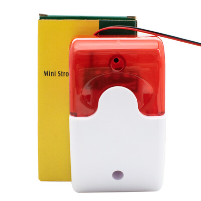 Mini strobo sirēnas indikatora gaisma skaņas trauksmes lampiņa mirgojoša gaisma skaņas brīdinājuma vads sarkans zils 12V 24V 110DB