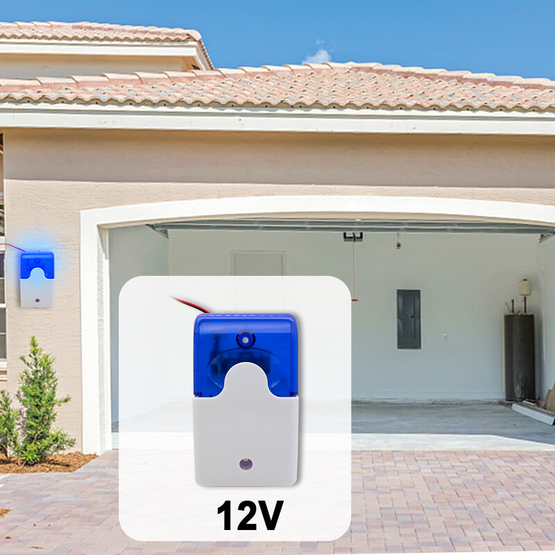 Mini stroboskopinė sirenos indikatoriaus lemputė garso signalizacijos lemputė mirksi lemputė garsinis įspėjimas laidinis raudonas mėlynas 12V 24V 110DB