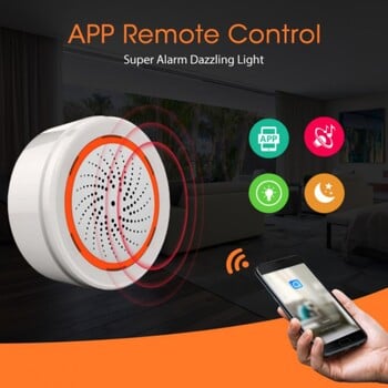 Tuya Zigbee Smart Siren Alarm for Home Security with Strobe Alerts Υποστήριξη Καλώδιο USB Το Power UP λειτουργεί με το TUYA Smart Hub