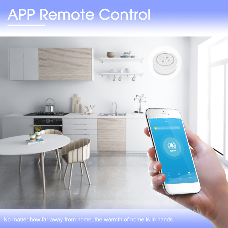 „Wi-Fi“ sirenos aliarmo jutiklis Išmanioji aliarmo sirena namų apsaugos sistema „Tuya Smart Life“ suderinama su „Alexa Home“ balso valdymu