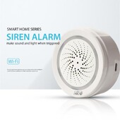 Tuya Smart Life WiFi sirena alarm 100dB zvučnik 18 melodija zvona sa stroboskopskim upozorenjem za kućni sigurnosni sustav