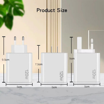 Καλώδιο Supercharge USB Type C QC3.0 120W PD Super fast Charger για Samsung iPhone Xiaomi Huawei Universal 5 Port Quick Charger