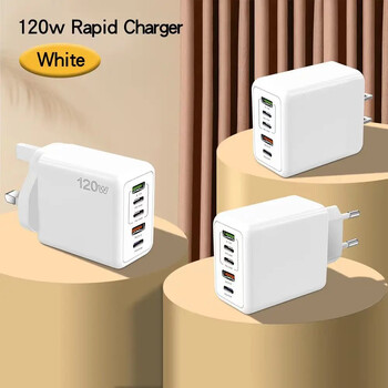 Καλώδιο Supercharge USB Type C QC3.0 120W PD Super fast Charger για Samsung iPhone Xiaomi Huawei Universal 5 Port Quick Charger