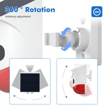 Tuya WiFi Outdoor Solar PIR Υπέρυθρος συναγερμός Ασύρματη σειρήνα Οικιακό Σύστημα συναγερμού Αδιάβροχο Strobe Siren App Τηλεχειριστήριο