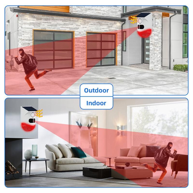 Tuya WiFi Alarmă solară PIR cu infraroșu în aer liber Sirenă fără fir Sistem de alarmă de securitate pentru acasă Sirenă stroboscopică rezistentă la apă Telecomandă