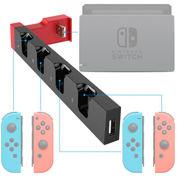 ΝΕΟ ΧΡΩΜΑ Φορτιστής 4 σε 1 για Nintendo Switch oled JoyCon Controller Dock Station Holding για Nintendo Switch Joy-Con Charging