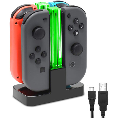 Nintend Switch 4 valdiklio įkroviklio LED indikatoriaus įkrovimo stotelė, skirta Nitendo Switch Nintendoswitch NS OLED priedams