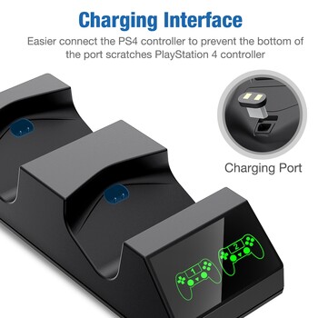 Φορτιστής διπλού ελεγκτή για PS4 με 4 Dongles φόρτισης Micro USB Fast Charing Dock Station για Playstation 4/PS4 Slim/PS4 Pro