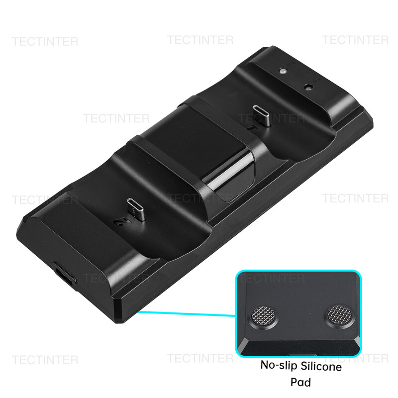 Kiirlaadija alus PS5 juhtmevaba kontrolleri kahekordse laadimisdoki jaoks Playstation 5 mängupuldi mängutarvikute jaoks