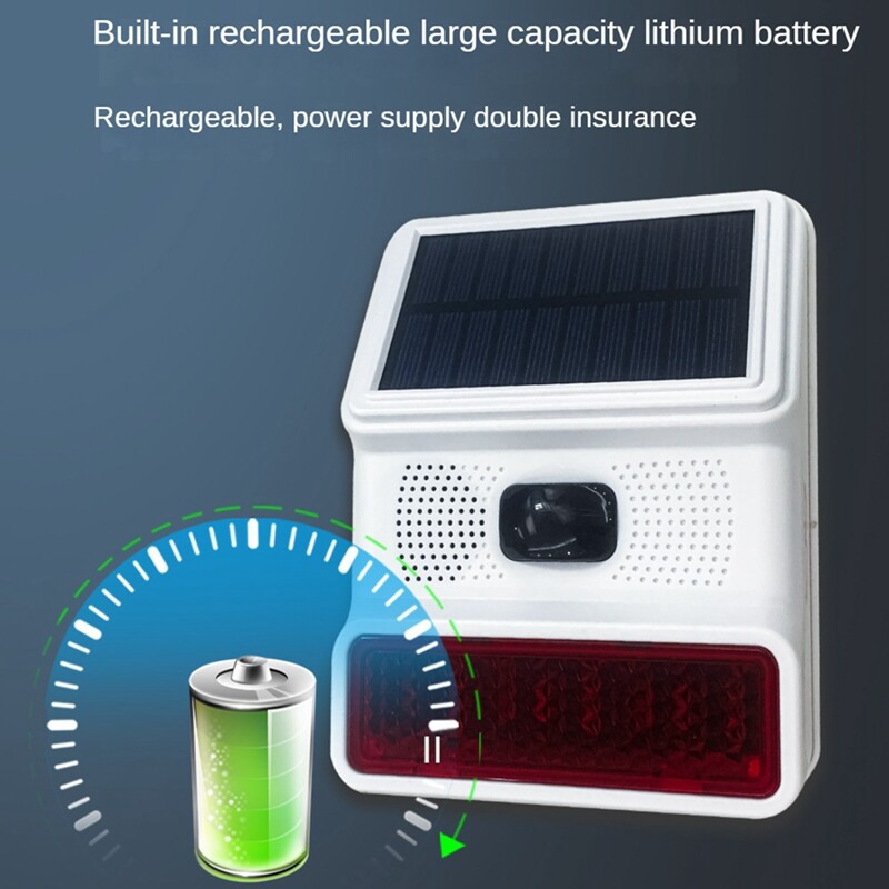 Безжична слънчева светлинна аларма Звукова светкавица Външна алармена сирена за 433Mhz Wifi GSM алармена система за дома, фермата