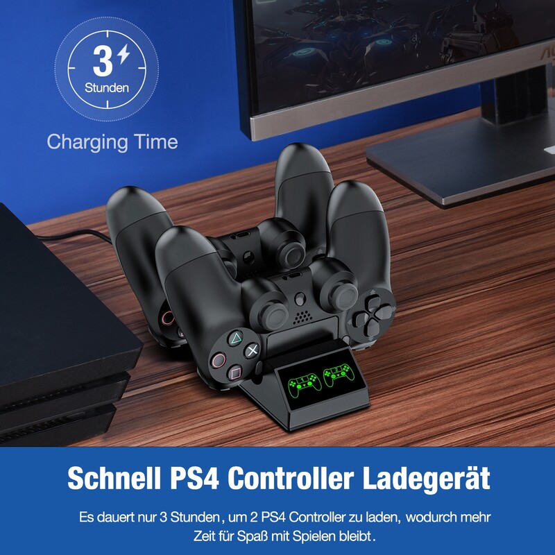 Stație de andocare pentru controler PS4 cu 4 dongle Micro USB Încărcător pentru controler rapid dublu pentru Playstation 4/PS4 Slim/PS4 Pro
