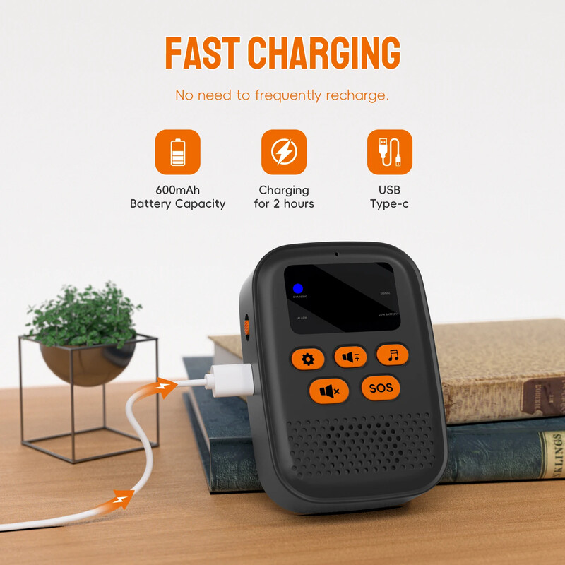 SOS часовник Caregiver Пейджър Безжичен медицински бутон за повикване Наблюдение SOS аларми за възрастни хора Вибрационен пейджър Цифров дисплей Звънец за повикване