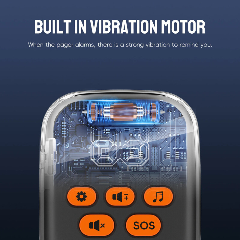 SOS часовник Caregiver Пейджър Безжичен медицински бутон за повикване Наблюдение SOS аларми за възрастни хора Вибрационен пейджър Цифров дисплей Звънец за повикване