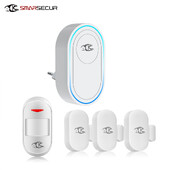 Bežična sirena 433MHz stroboskopska sirena Alarm 110dB Svjetlosna sirena Zvono na vratima PIR detektor pokreta Za kućnu sigurnost Protuprovalni alarmni sustav
