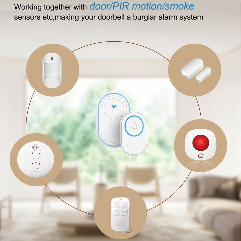 Bežična sirena 433MHz stroboskopska sirena Alarm 110dB Svjetlosna sirena Zvono na vratima PIR detektor pokreta Za kućnu sigurnost Protuprovalni alarmni sustav