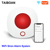 TAIBOAN Smart WIFI 110dB Sirenă de alarmă cu lumină sonoră TUYA Sirenă de protecție de siguranță Senzor de lumină stroboscopică Sistem de securitate de alarmă pentru acasă