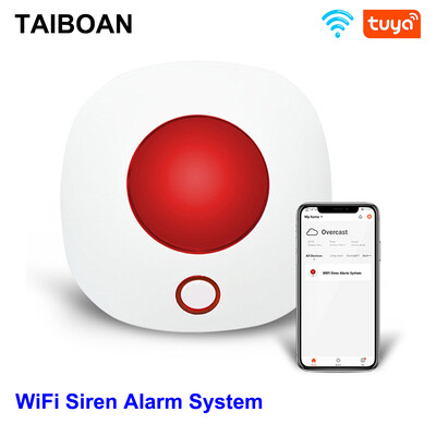 TAIBOAN Smart WIFI 110dB Sirenă de alarmă cu lumină sonoră TUYA Sirenă de protecție de siguranță Senzor de lumină stroboscopică Sistem de securitate de alarmă pentru acasă