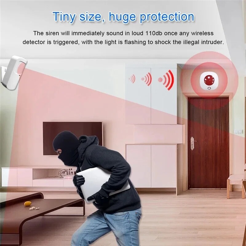 TAIBOAN Smart WIFI 110dB Helivalgussignalisatsiooni sireen TUYA Ohutuskaitse Sireen Strobe Light Sensor Kodualarmi turvasüsteem