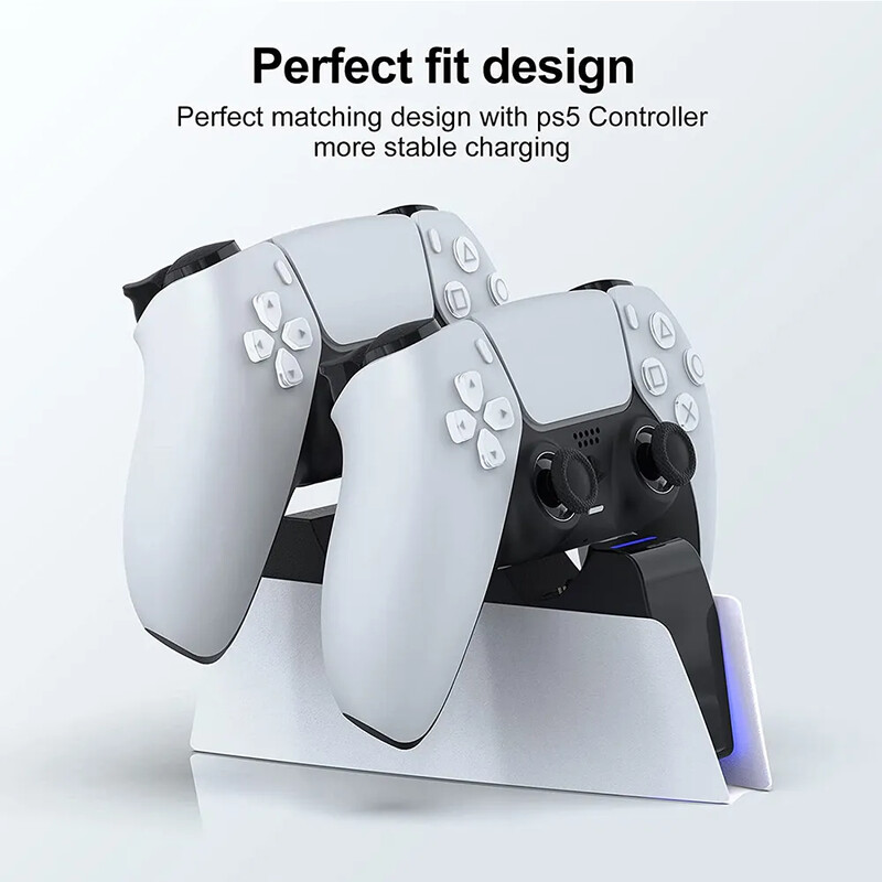 PS5 Type-C DualSense uzlādes stacijai Dual Charging Dock lādētāja statīvs PlayStation 5 DualSense bezvadu spēļu kontrolierim