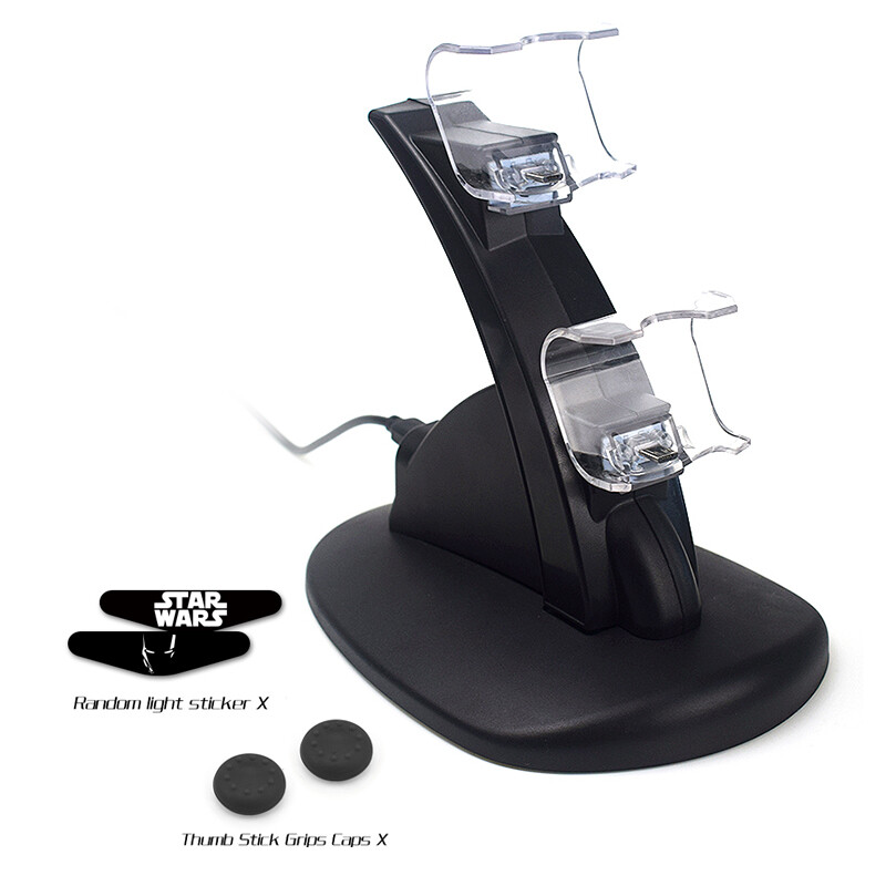 DATA FROG kontroliera lādētājs PlayStation 4 LED Dual USB uzlādes dokstacijai Dualshock 4/PS4 Slim Pro spēļu kontrolierim