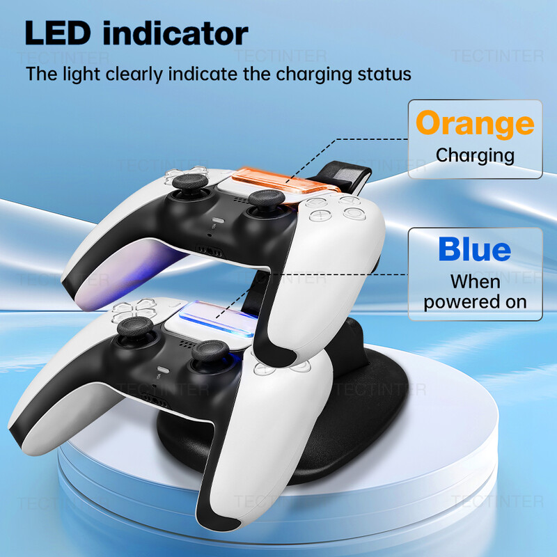 PS5 kontroliera dokstacijas lādētājs PS5 Control Type-C uzlādes statīvam Stacijas turētājs Playstation 5 PS5 spēļu piederumiem