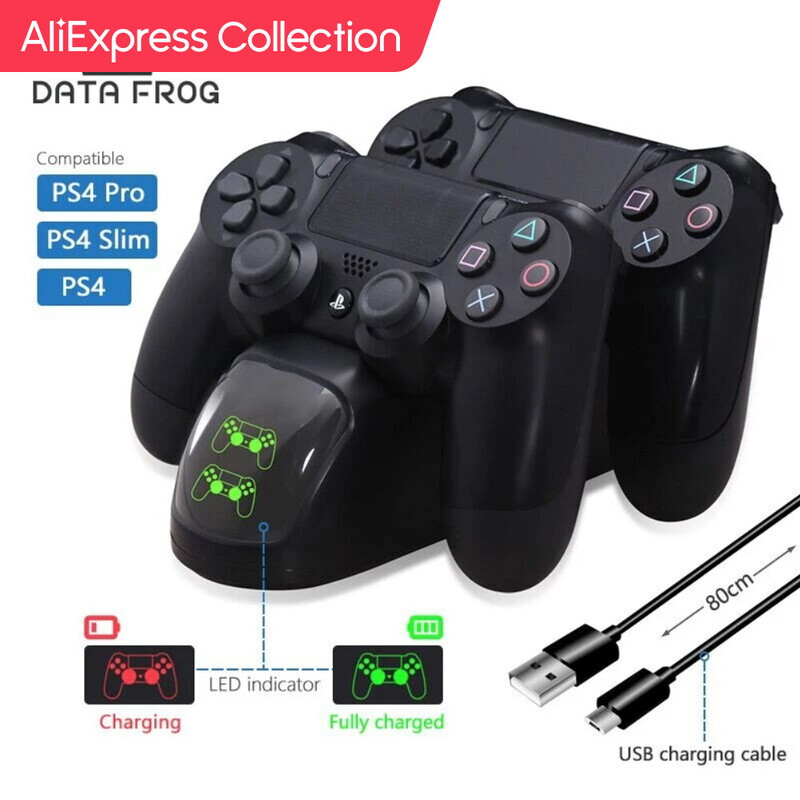 DATA FROG PS4 uzlādes stacijas kontroliera lādētājs bezvadu PS4 USB Dual Dock Station Playstation 4