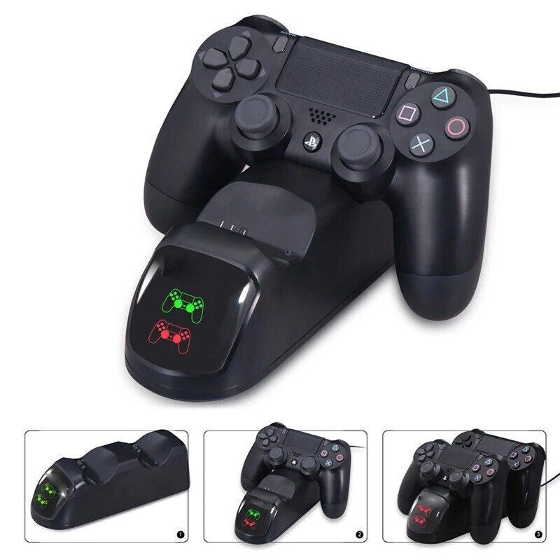 DATA FROG PS4 uzlādes stacijas kontroliera lādētājs bezvadu PS4 USB Dual Dock Station Playstation 4