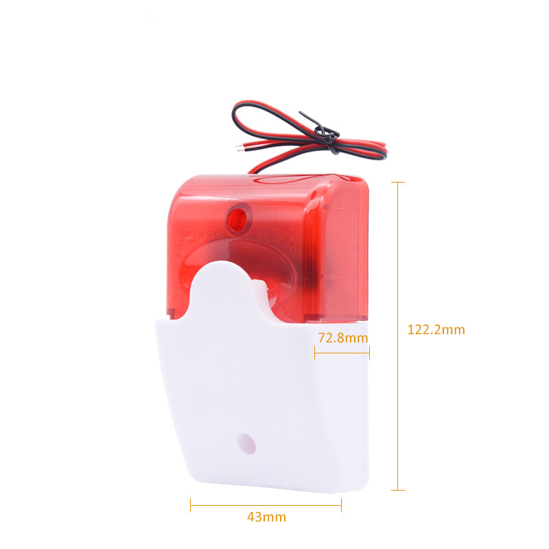 DC12V heli- ja visuaalalarm 110 dB valju heli juhtmega sireeni viip hoiatus siseruumide sissetungimise häiresüsteemi jaoks