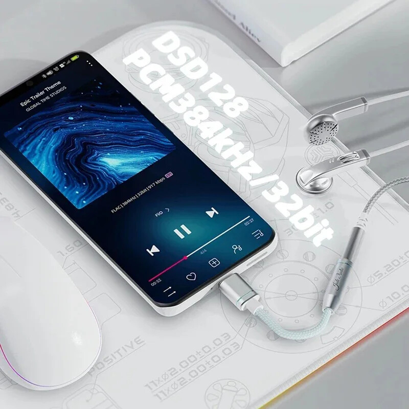FIIO JadeAudio JA11 HI-RES USB Type C kuni 3,5mm kõrvaklappide kõrvaklappide adapter USB DAC helikaabel hidizs