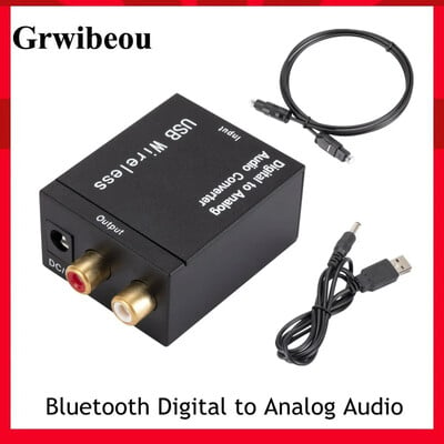 Bluetooth digitālā uz analogo audio pārveidotājs optiskās šķiedras Toslink koaksiālais signāls uz RCA R/L audio dekodera pastiprinātāja šķiedru pārveidotāju