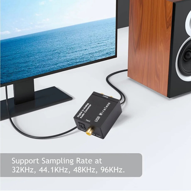 Bluetooth digitālā uz analogo audio pārveidotājs optiskās šķiedras Toslink koaksiālais signāls uz RCA R/L audio dekodera pastiprinātāja šķiedru pārveidotāju