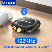 Unnlink digitalno-analogni audio DAC pretvarač Bluetooth 5.0 Spdif optički Toslink koaksijalni na 3,5 mm Aux 2RCA dekoder prijemnik