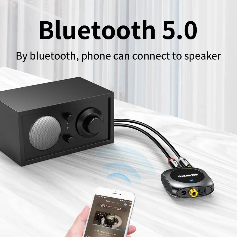 Unnlink digitalno-analogni audio DAC pretvarač Bluetooth 5.0 Spdif optički Toslink koaksijalni na 3,5 mm Aux 2RCA dekoder prijemnik