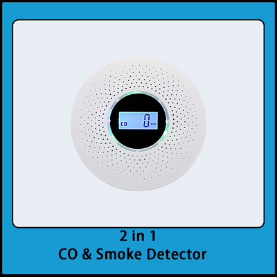 2-ühes juhtmevaba süsinikmonooksiidi detektor suitsuandur CO Warner Fire Secur Alarm 85 dB Sisseehitatud hääljuhis digitaalne LCD ekraan
