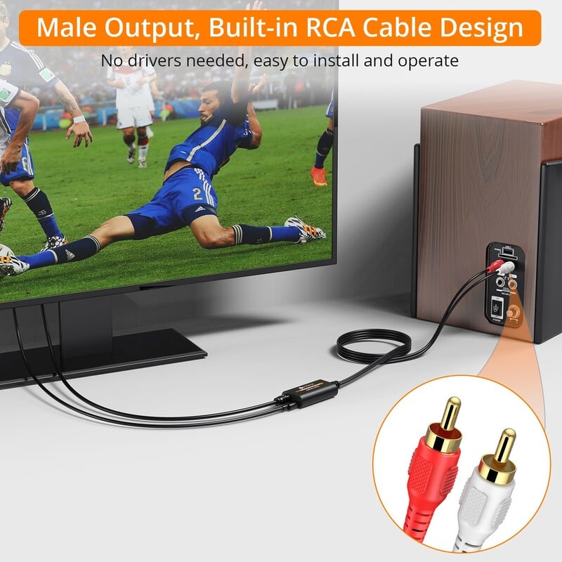 Neoteck 192kHz digitālā uz analogo audio pārveidotājs Optiskais Toslink uz RCA audio adaptera vīrišķais savienotājs DAC pārveidotājs