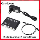 Digital la analogic 5.1 canale Stereo AC3 Audio DAC Convertor Optic SPDIF Coaxial AUX 3.5Mm la 6RCA Decodor Amplificator pentru TV